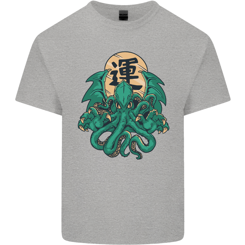 Cthulhu Monster Kraken Kids T-Shirt Childrens Sports Grey