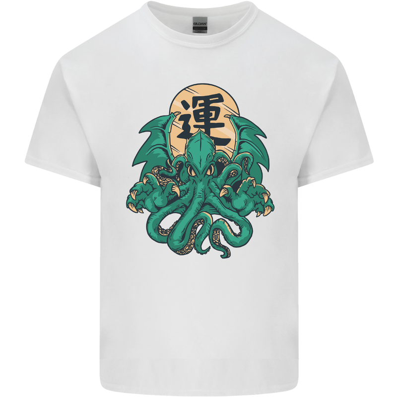 Cthulhu Monster Kraken Kids T-Shirt Childrens White