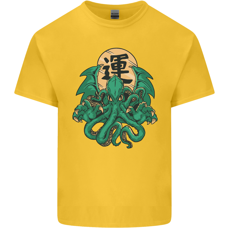 Cthulhu Monster Kraken Kids T-Shirt Childrens Yellow