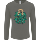 Cthulhu Monster Kraken Mens Long Sleeve T-Shirt Charcoal