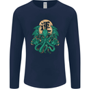 Cthulhu Monster Kraken Mens Long Sleeve T-Shirt Navy Blue