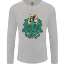 Cthulhu Monster Kraken Mens Long Sleeve T-Shirt Sports Grey