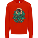 Cthulhu Monster Kraken Mens Sweatshirt Jumper Bright Red