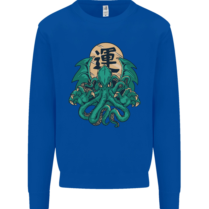 Cthulhu Monster Kraken Mens Sweatshirt Jumper Royal Blue