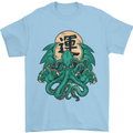 Cthulhu Monster Kraken Mens T-Shirt Cotton Gildan Light Blue