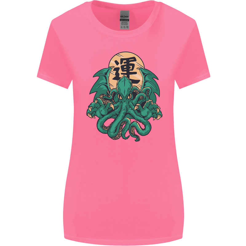 Cthulhu Monster Kraken Womens Wider Cut T-Shirt Azalea