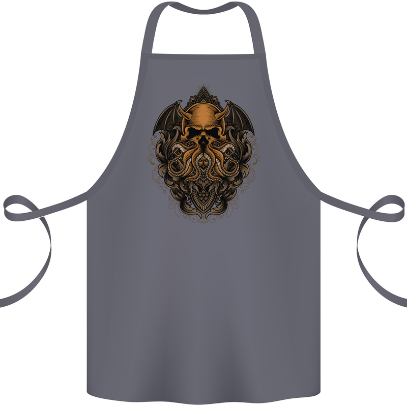Cthulhu Octopus Kraken Devil Skull Demon Cotton Apron 100% Organic Steel
