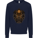 Cthulhu Octopus Kraken Devil Skull Demon Kids Sweatshirt Jumper Navy Blue