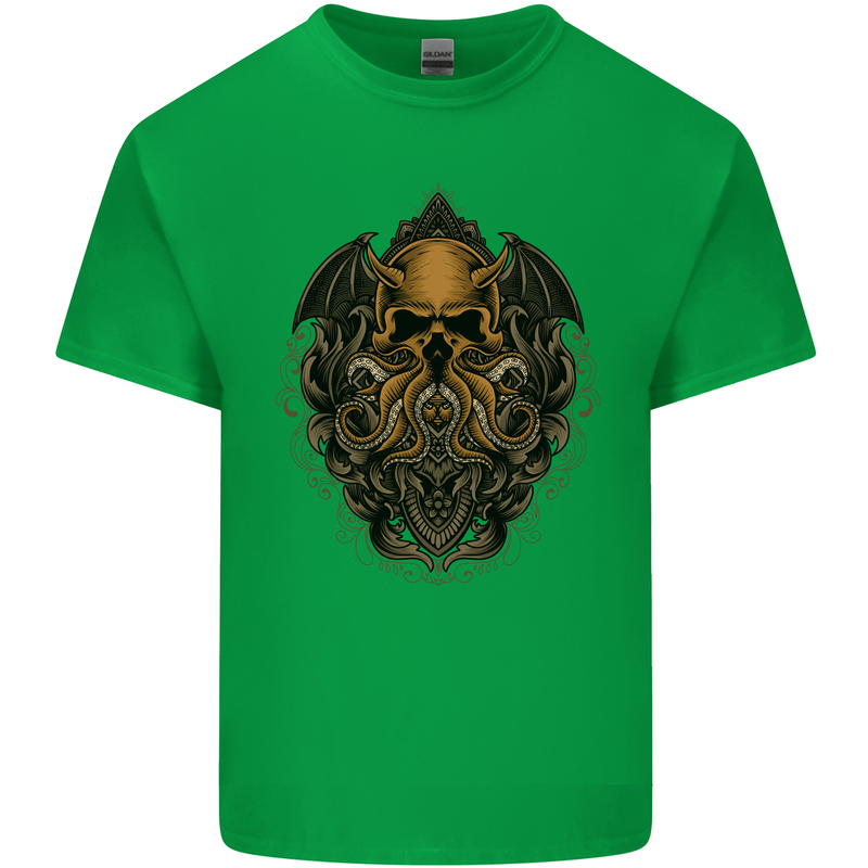 Cthulhu Octopus Kraken Devil Skull Demon Kids T-Shirt Childrens Irish Green