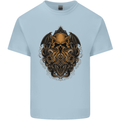 Cthulhu Octopus Kraken Devil Skull Demon Kids T-Shirt Childrens Light Blue