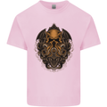 Cthulhu Octopus Kraken Devil Skull Demon Kids T-Shirt Childrens Light Pink
