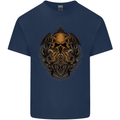 Cthulhu Octopus Kraken Devil Skull Demon Kids T-Shirt Childrens Navy Blue