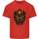 Cthulhu Octopus Kraken Devil Skull Demon Kids T-Shirt Childrens Red