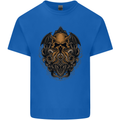 Cthulhu Octopus Kraken Devil Skull Demon Kids T-Shirt Childrens Royal Blue