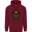Cthulhu Octopus Kraken Devil Skull Demon Mens 80% Cotton Hoodie Maroon