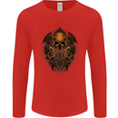 Cthulhu Octopus Kraken Devil Skull Demon Mens Long Sleeve T-Shirt Red