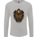 Cthulhu Octopus Kraken Devil Skull Demon Mens Long Sleeve T-Shirt Sports Grey