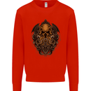 Cthulhu Octopus Kraken Devil Skull Demon Mens Sweatshirt Jumper Bright Red