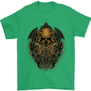 Cthulhu Octopus Kraken Devil Skull Demon Mens T-Shirt Cotton Gildan Irish Green