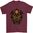 Cthulhu Octopus Kraken Devil Skull Demon Mens T-Shirt Cotton Gildan Maroon