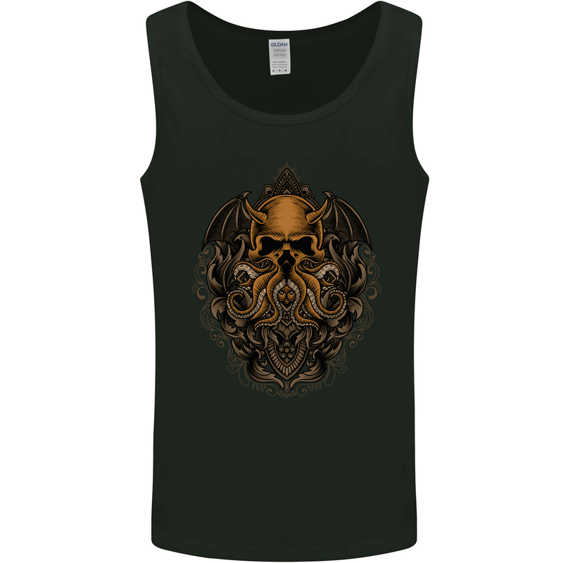 Cthulhu Octopus Kraken Devil Skull Demon Mens Vest Tank Top Black