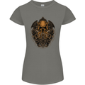 Cthulhu Octopus Kraken Devil Skull Demon Womens Petite Cut T-Shirt Charcoal