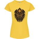 Cthulhu Octopus Kraken Devil Skull Demon Womens Petite Cut T-Shirt Yellow