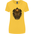Cthulhu Octopus Kraken Devil Skull Demon Womens Wider Cut T-Shirt Yellow