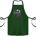 Cthulhu Skull Cotton Apron 100% Organic Forest Green