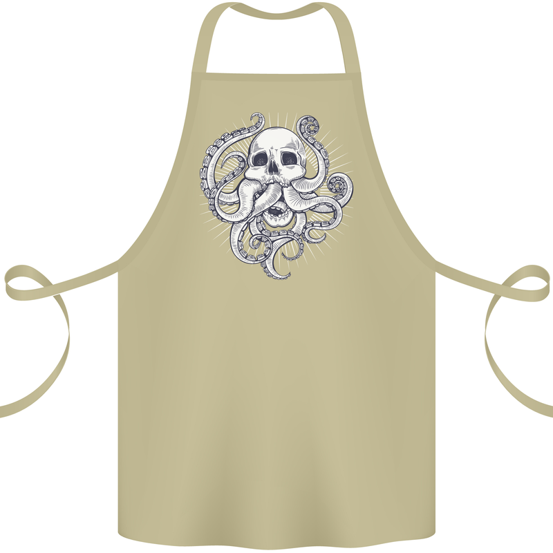 Cthulhu Skull Cotton Apron 100% Organic Khaki