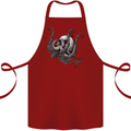 Cthulhu Skull Cotton Apron 100% Organic Maroon