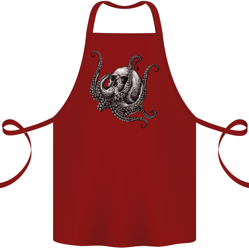 Cthulhu Skull Cotton Apron 100% Organic Maroon