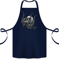 Cthulhu Skull Cotton Apron 100% Organic Navy Blue