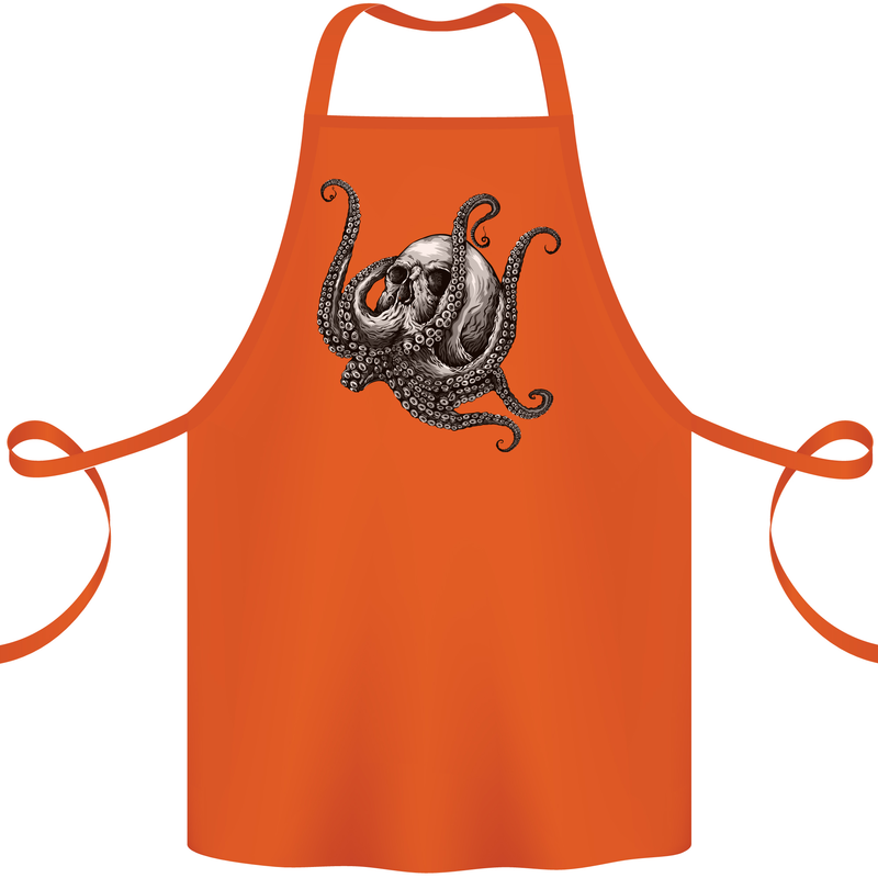 Cthulhu Skull Cotton Apron 100% Organic Orange