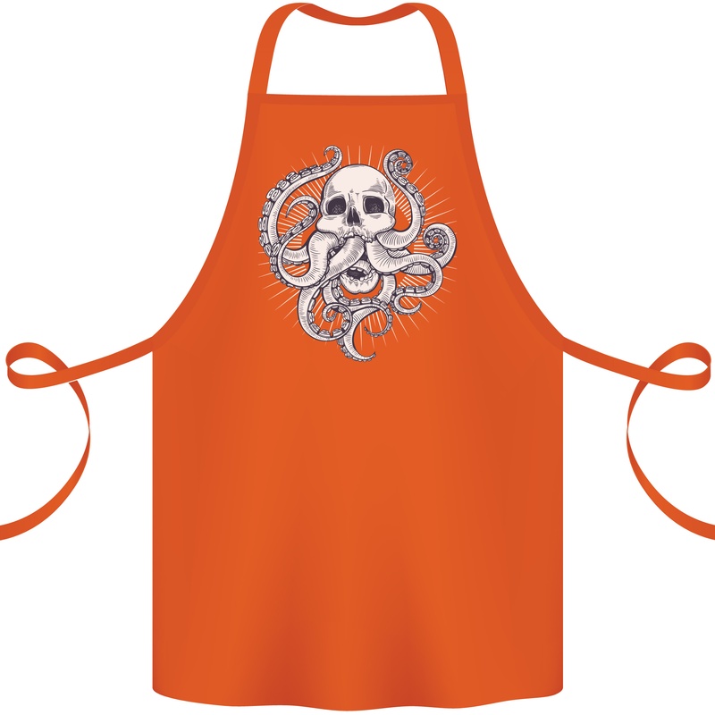 Cthulhu Skull Cotton Apron 100% Organic Orange