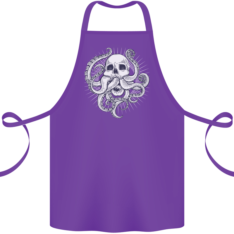 Cthulhu Skull Cotton Apron 100% Organic Purple