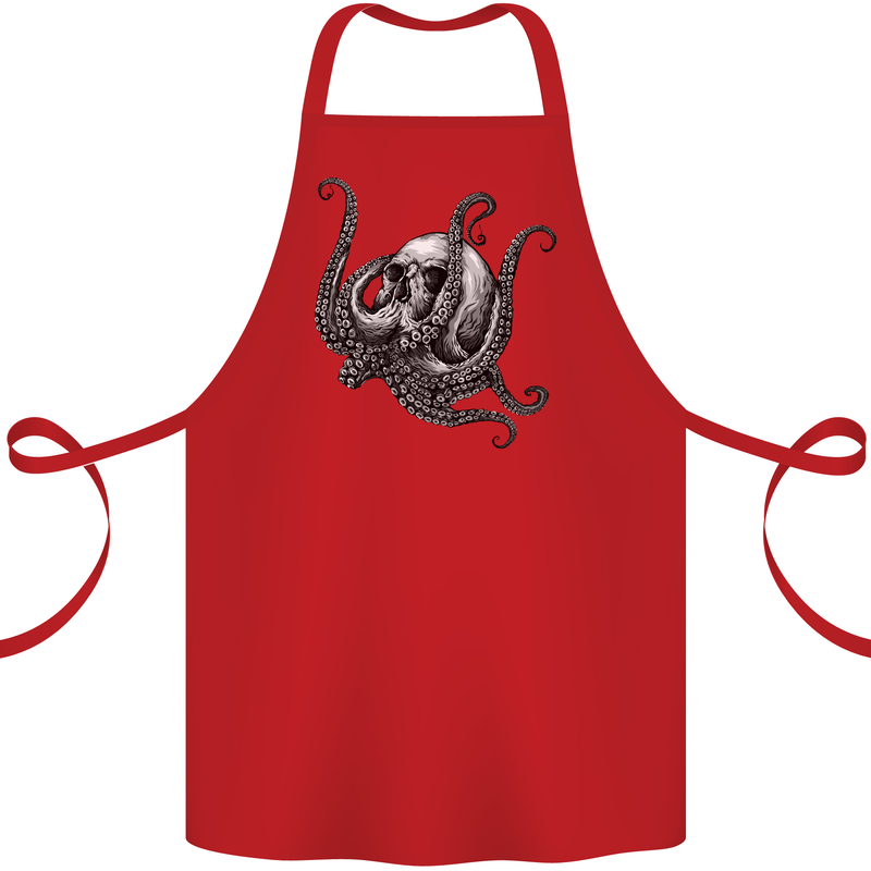 Cthulhu Skull Cotton Apron 100% Organic Red