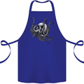 Cthulhu Skull Cotton Apron 100% Organic Royal Blue