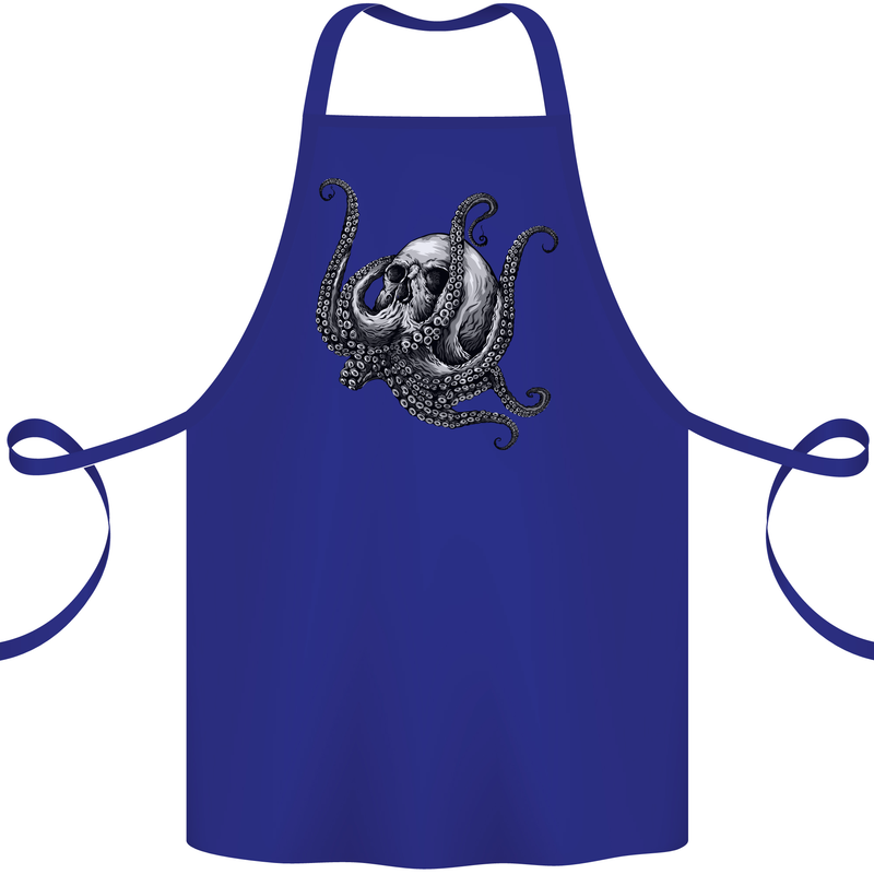 Cthulhu Skull Cotton Apron 100% Organic Royal Blue