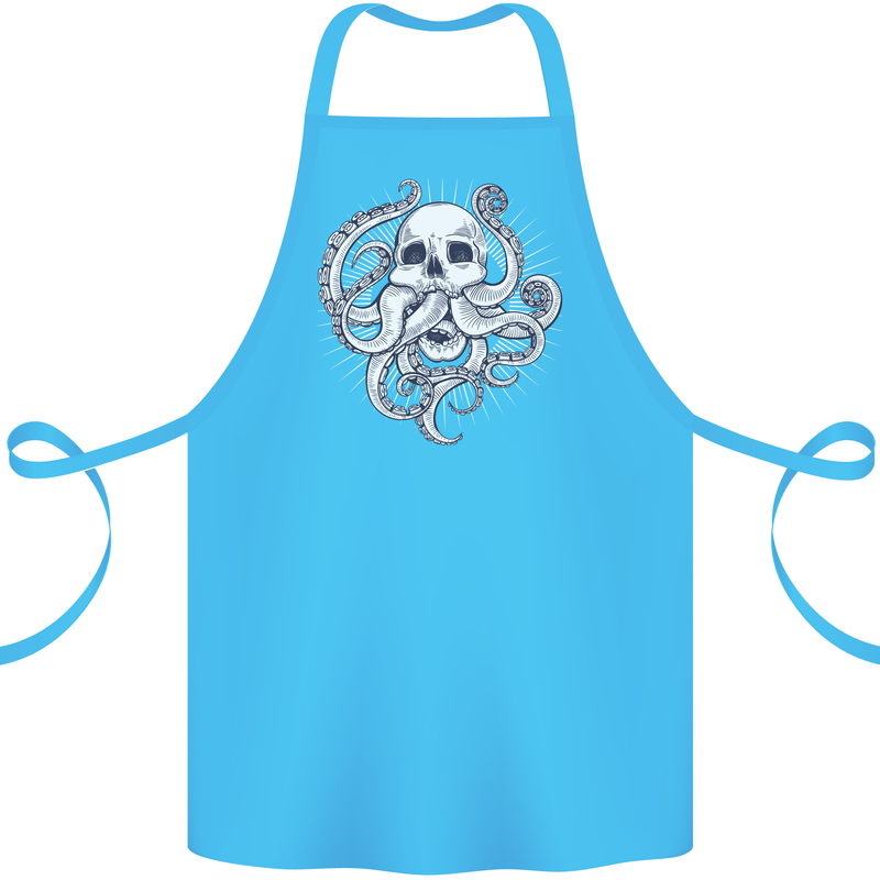 Cthulhu Skull Cotton Apron 100% Organic Turquoise