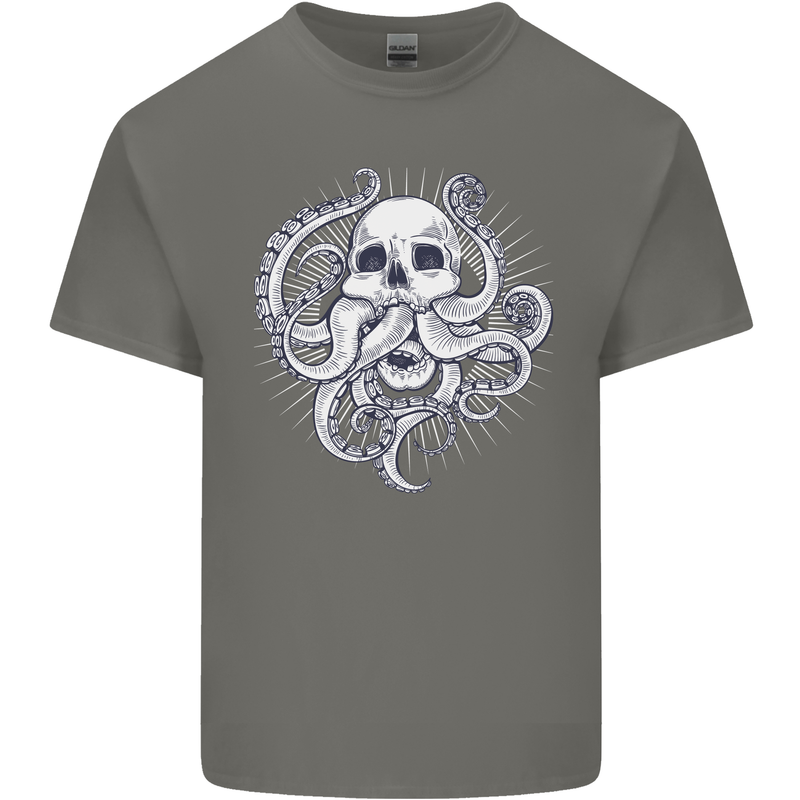 Cthulhu Skull Kids T-Shirt Childrens Charcoal