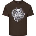 Cthulhu Skull Kids T-Shirt Childrens Chocolate