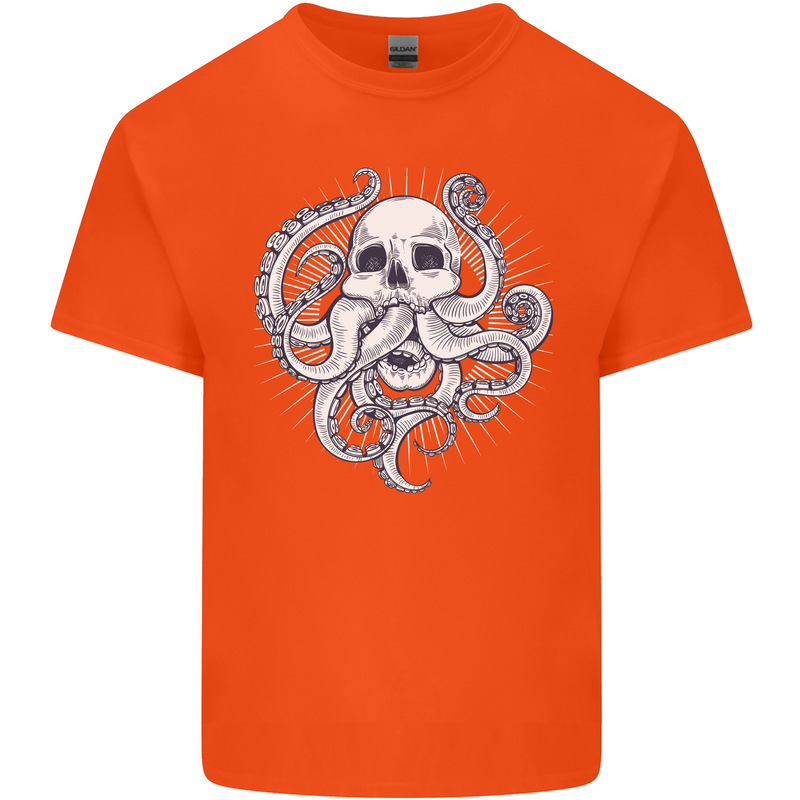 Cthulhu Skull Kids T-Shirt Childrens Orange