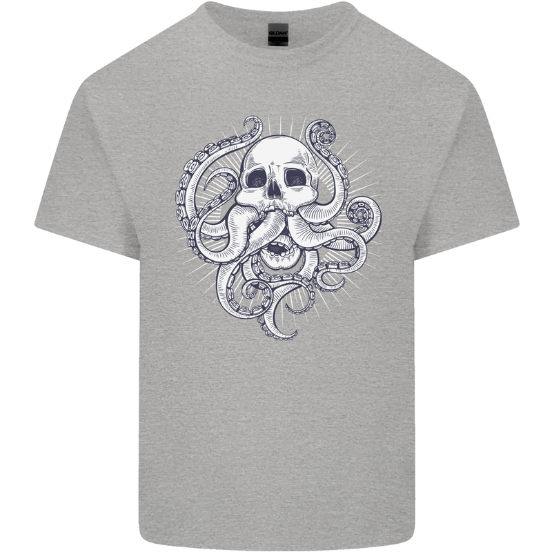 Cthulhu Skull Kids T-Shirt Childrens Sports Grey