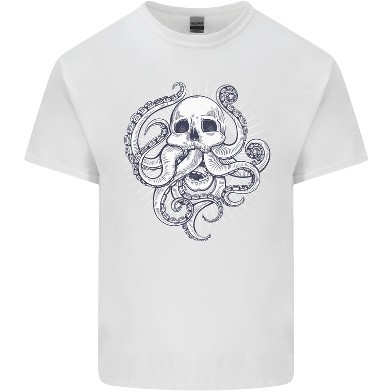 Cthulhu Skull Kids T-Shirt Childrens White