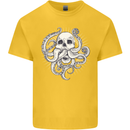 Cthulhu Skull Kids T-Shirt Childrens Yellow