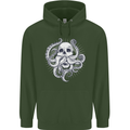 Cthulhu Skull Mens 80% Cotton Hoodie Forest Green