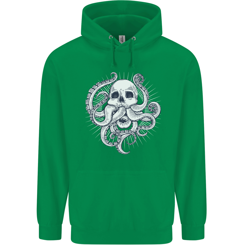 Cthulhu Skull Mens 80% Cotton Hoodie Irish Green