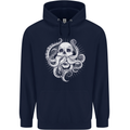 Cthulhu Skull Mens 80% Cotton Hoodie Navy Blue