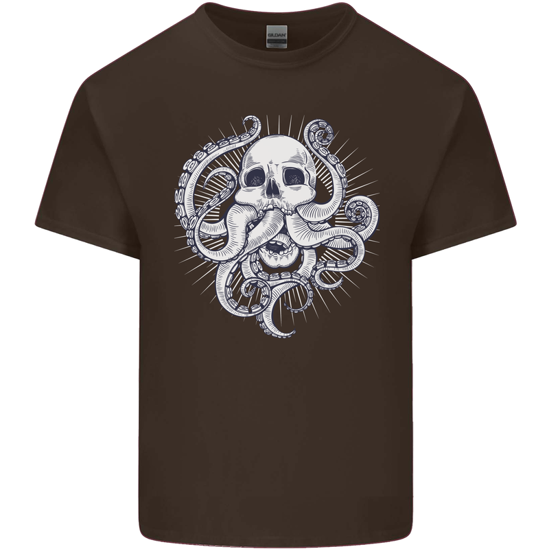 Cthulhu Skull Mens Cotton T-Shirt Tee Top Dark Chocolate
